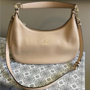 Coach Pebbled Leather Shoulder Bag in Tan